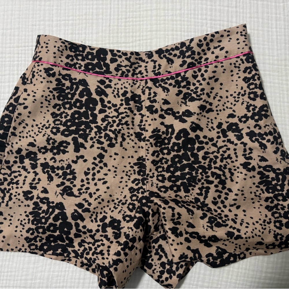 J. Crew Black and Cream Leopard Print Shorts